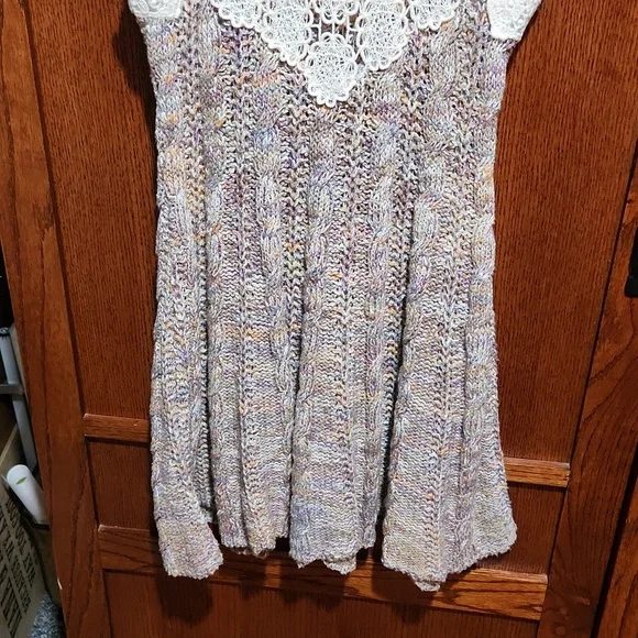 Free People Multicolor Knit Tank Dress with Cream Crochet Back - Picture 7 of 7